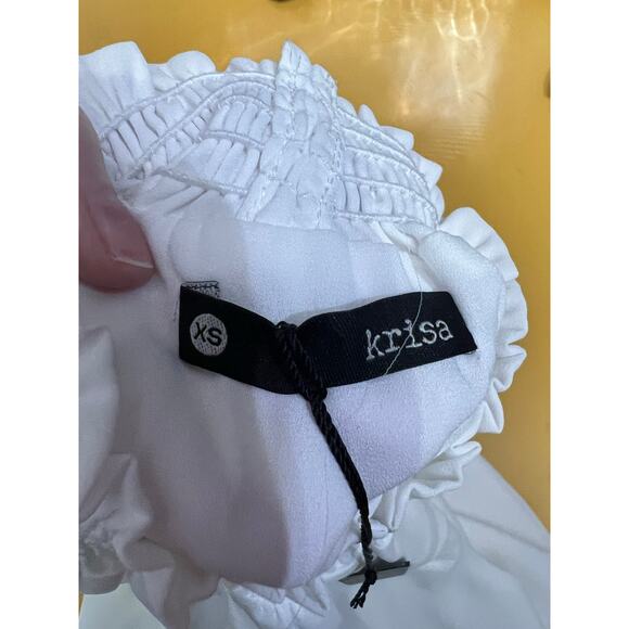 Krisa Sleeveless Smocked Turtleneck Mini A-Line Dress White Women's Size XS NWT - Picture 4 of 8